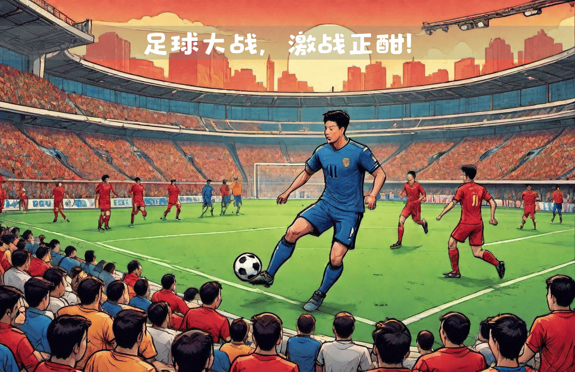 足球场上激烈对抗，队员们斗志昂扬
